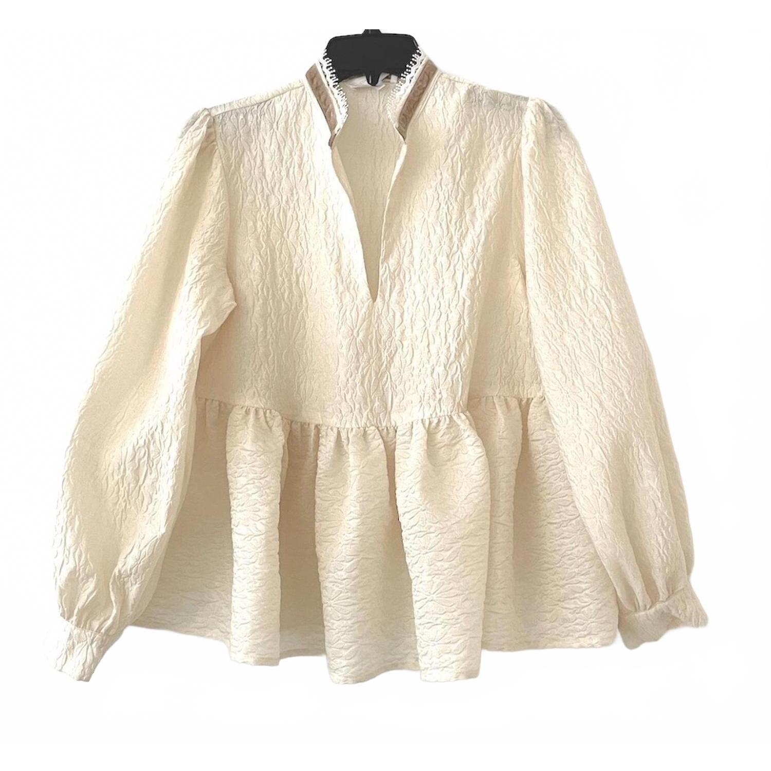 New Corey Lynn Calter Women's Edita Top In Off-White